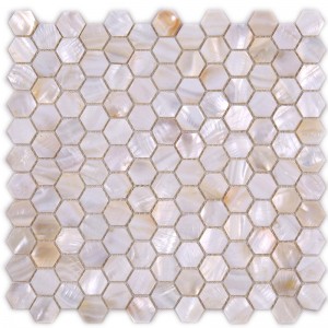 Tigla mozaic alb hexagon pentru decorarea peretelui