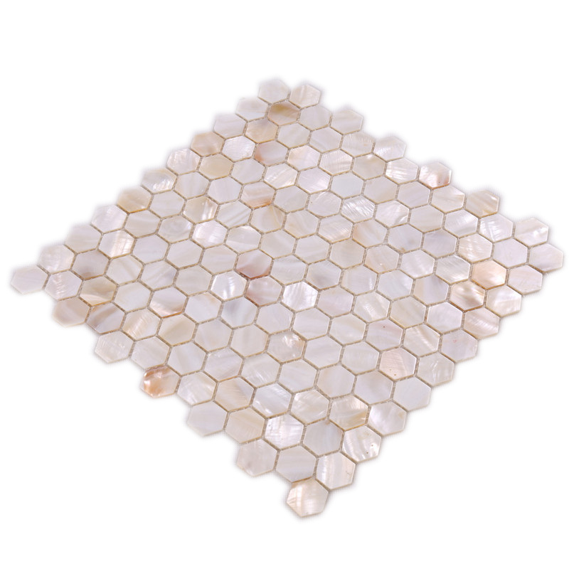 Tigla mozaic alb hexagon pentru decorarea peretelui