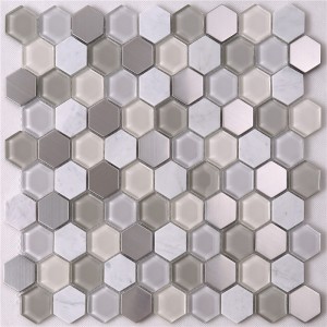Hexagon Diamond în formă de dale de mozaic din sticlă