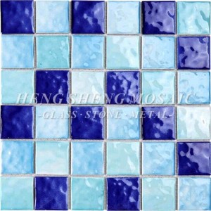 Wave 3D non-alunecare Candy Culoare albastru și alb ceramică Swmming piscină Placi din sticlă mozaic Baie Spa Porțelan Mozaic Decorare Pereți