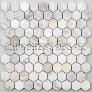 Ultimele design lustruit Carrara marmură albă hexagon mozaic pentru bucătărie spate pereți splash