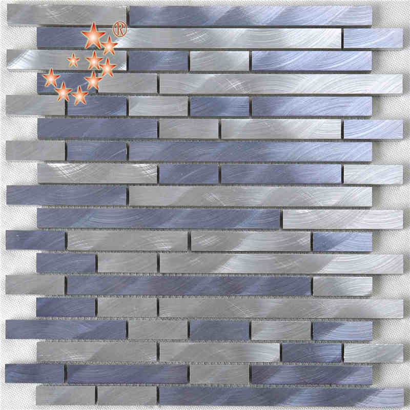 Culoare mixtă Strat de argint Purpuriu Aluminiu Metal Mozaic Placi de perete Bucătărie Splashback