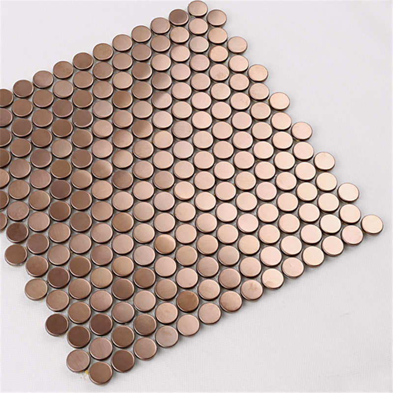 Rose Gold Copper Metal Penny Rau Mosaic Tiglă Bucătărie Backsplash Hotel Living Room Pereți Lanka Tiglă Preț