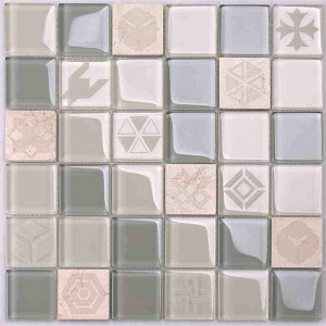 Noul model de design Crystal Glass Mix Marmură mozaic Placi din aur mozaic Placi de aur Placi de aur negru Placi de ceramica din portelan Calacatta Pentru Bucatarie Backsplash