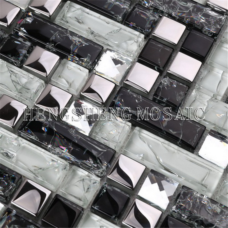HY07 Prețul fabricii Design vestimentar 1 * 1 oglindă spartă din sticlă de cristal Mozaic pentru decorarea pereților
