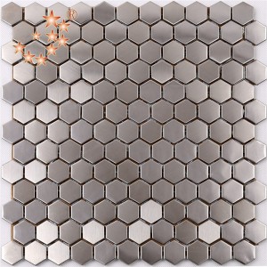 SA16 Premium de înaltă calitate hexagon din metal inoxidabil mozaic bucătărie Splash gresie